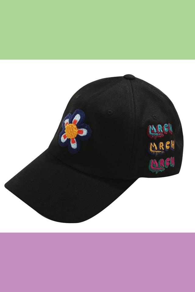 FLOWER BALL CAP (BLACK)