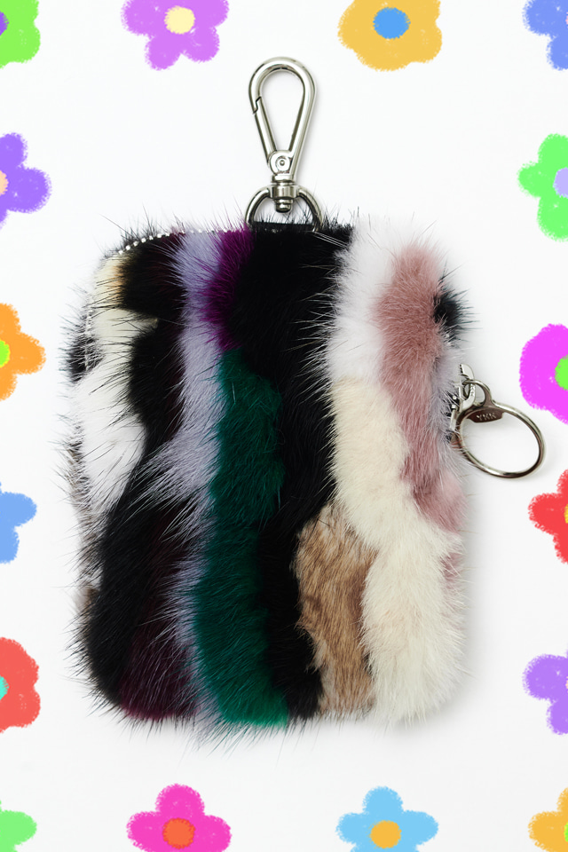 REAL FUR POUCH MULTI