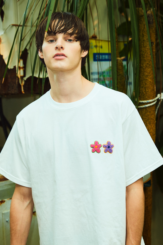 DOUBLE FLOWER T-SHIRTS WHITE
