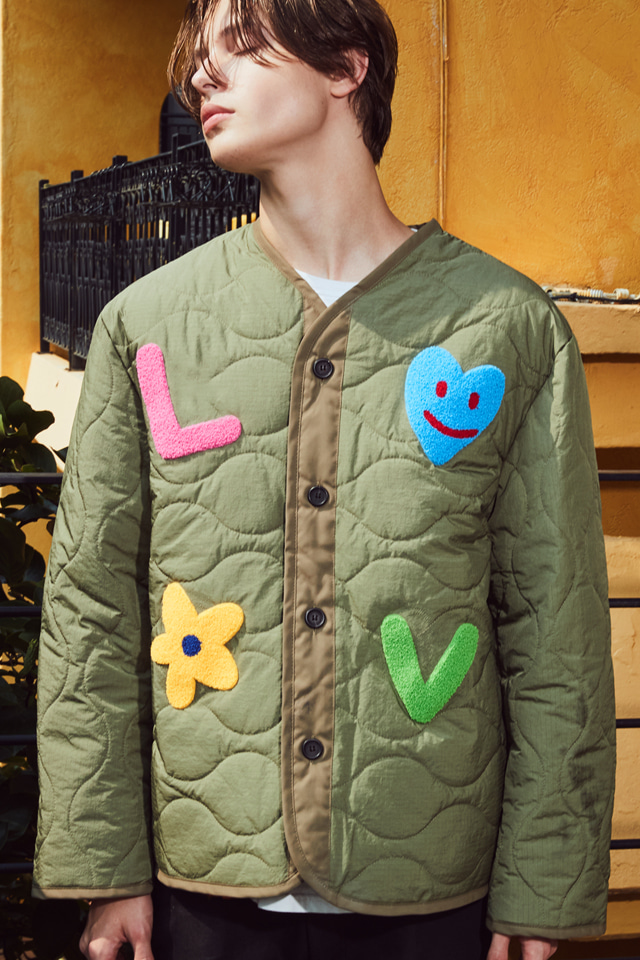 LOVE QUILTED JACKET KHAKI